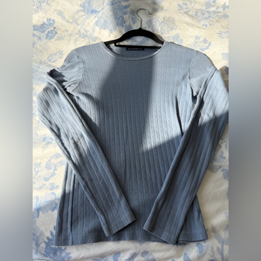Blue eyelet Long Sleeve Top brandy